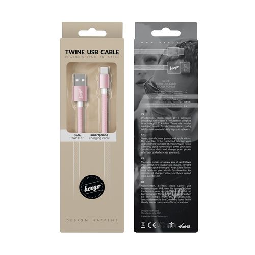 Beeyo Twine kabel USB typ-C różowy na Arena.pl