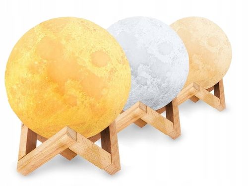 LAMPKA NOCNA LAMPA 3D Księżyc 48cm MOON LIGHT RGB Projektor Gwiazd + pilot na Arena.pl