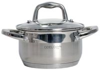 GARNEK Z POKRYWĄ SZKLANĄ 1,8 L 16 CM STALOWY VELIO GRUBE DNO INDUKCJA