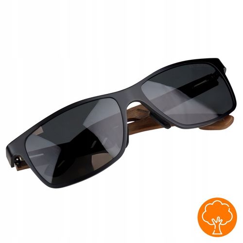 OKULARY PRZECIWSŁONECZNE męskie POLARYZACYJNE drewniane NERDY UV400 + na Arena.pl