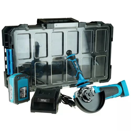 ZESTAW NARZĘDZI DEDRA SAS+ALL, SZLIFIERKA KĄTOWA DED7050, AKUMULATOR 4AH DED7034, ŁADOWARKA DED7038, SKRZYNKA Z GĄBKAMI N0303G na Arena.pl