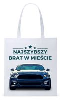 Dla Brata Na Prezent Torba Eco Biała Shopper Z Nadrukiem Ze Zdjęciem