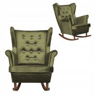 Fotel uszak Diana bujany skandynawski  oliwkowy zielony