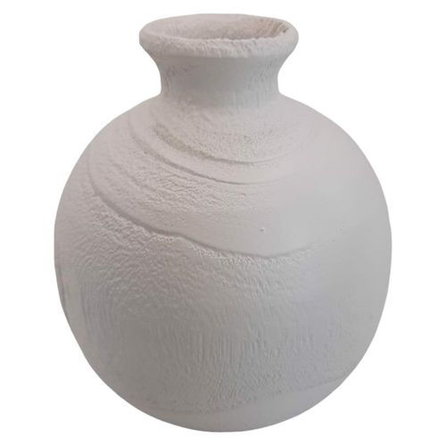 Drewniany Wazon Na Kwiaty Ręcznie Rzeźbiony Biały na Arena.pl