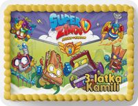 PROSTOKĄTNY OPŁATEK NA TORT A4 20x29CM - SUPER ZINGS + IMIĘ