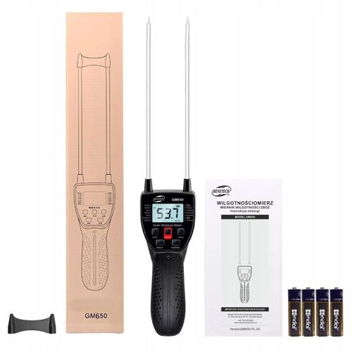 WILGOTNOŚCIOMIERZ PRECYZYJNY MIERNIK WILGOTNOŚCI ZIARNA I ZBOŻA LCD BATERIE na Arena.pl