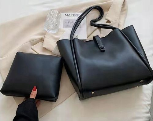 Torebka CZARNA TORBA Damska Miejska Shopper A4 Pojemna na Arena.pl