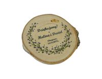 podziękowania ślubne na plastrze brzozy z magnesem 8-9cm 50 szt