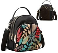 2w1 mały plecak damski torebka na ramię czarny plecaczek miejski