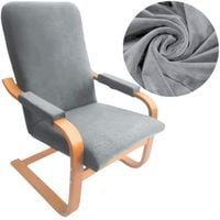 POKROWIEC NA FOTEL FINKA WELUR AKSAMIT SZARY