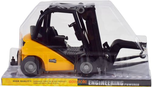 Duży wózek widłowy z ruchomymi elementami dźwigiem realistyczny model auto na Arena.pl