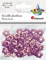 koraliki plastikowe kwiatki ciemnoróżowe 15 mm 20 g titanum