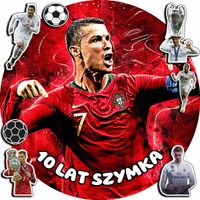 OPŁATEK NA TORT 30CM - PIŁKA NOŻNA RONALDO + IMIĘ + GRATIS! 24CM 26CM
