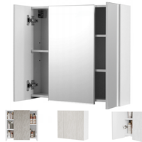 WISZĄCA SZAFKA ŁAZIENKOWA ŚCIENNA Z TRÓJDZIELNYM LUSTREM NOWOCZESNA