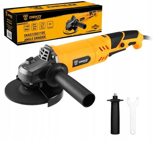 SZLIFIERKA KĄTOWA KĄTÓWKA 1100W 125MM Z REGULACJĄ OBROTÓW DEKO + 3 TARCZE na Arena.pl