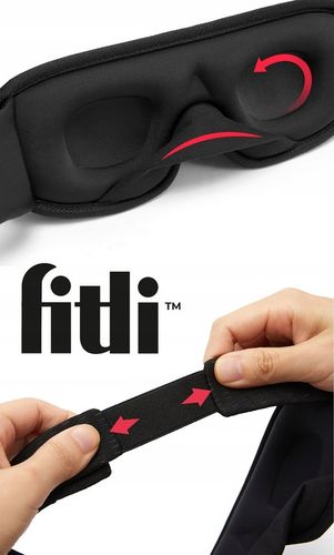 OPASKA NA OCZY DO SPANIA 3D Maska Zaciemniająca Regulowana MEMORY CZARNA na Arena.pl