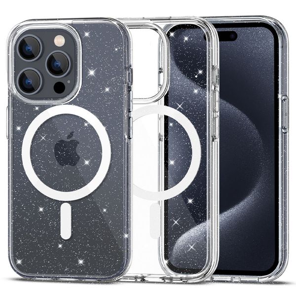 TECH-PROTECT FLEXAIR HYBRID MAGSAFE IPHONE 15 PRO GLITTER CLEAR zdjęcie 1
