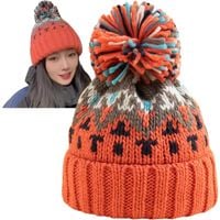 CZAPKA ZIMOWA DAMSKA Z POMPONEM OCIEPLANA BEANIE