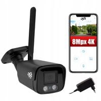 Czarna kamera zewnętrzna bezprzewodowa IP WiFi SMART NADZÓR iOS Android APP