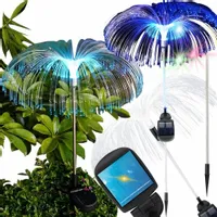 Lampa solarna ogrodowa LED meduza lampy solarne wbijana światłowodowa ogród