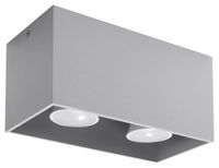 Downlight LAMPA sufitowa SL.0382 metalowa OPRAWA prostokątna szara