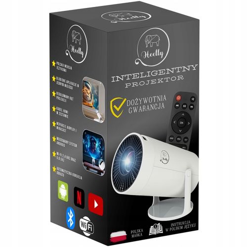 PROJEKTOR ANDROID 4K MINI PRZENOŚNY RZUTNIK WIFI SMART TV OBROTOWY LED FHD na Arena.pl