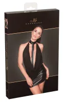 noir handmade s mini sukienka czarna z matowym dołem i odkrytymi plecami