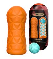Pomarańczowy masturbator z kulką 360