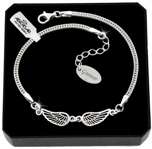 BRANSOLETKA SREBRNA SREBRO 925 SKRZYDŁO DLA NIEJ NA RĘKĘ + GRAWER zdjęcie 1
