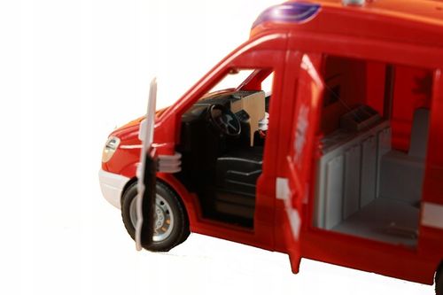STRAŻ POŻARNA SAMOCHÓD ZABAWKA WÓZ AUTO STRAŻACKI POJAZD NAPĘD GUMOWE KOŁA na Arena.pl