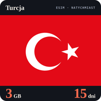 Karta eSIM DigiKiosk Internet Turcja 3 GB na 15 dni - bez rejestracji