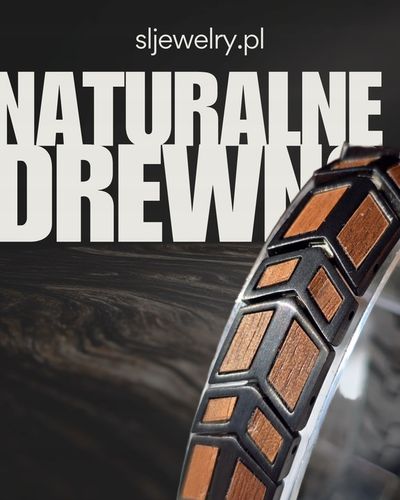 Męska bransoleta ze stali nierdzewnej i naturalnego drewna na Arena.pl