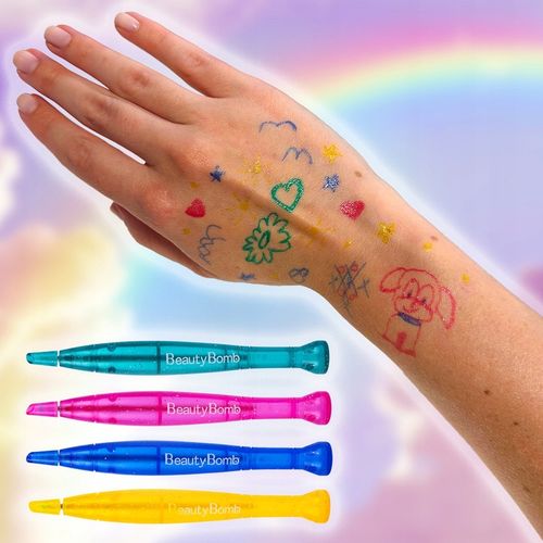 ZESTAW DO ROBIENIA TATUAŻY DUŻY BROKATOWE TATUAŻE ZMYWALNE SZABLONY DIY na Arena.pl