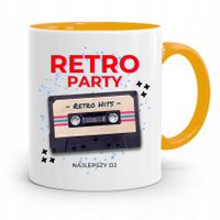 Dla Dja Muzyka Kubek Żółty Retro Party Best Dj Z Nadrukiem Ze Zdjęciem