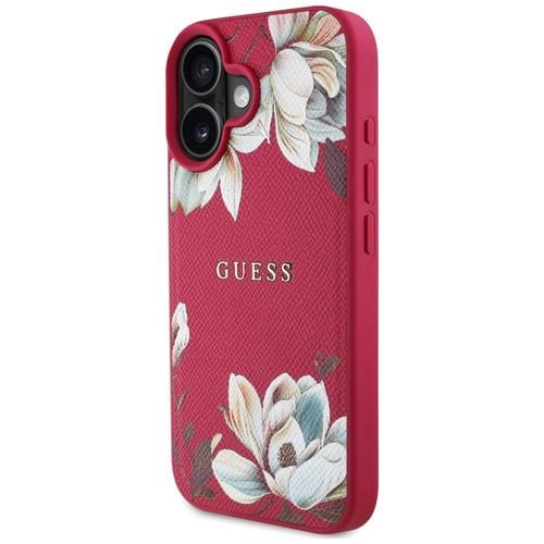 Etui Guess Grained Printed Flower Pattern MagSafe do iPhone 16 fuksja na Arena.pl