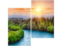 60X60CM RZEKA CLUTHA NOWEJ ZELANDII DWU OBRAZ ŚCIAN