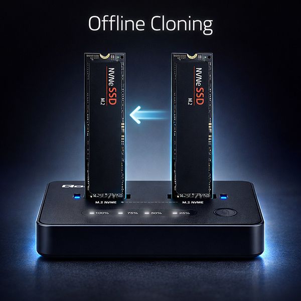 Qoltec stacja dokująca 2x M.2 NVMe USB-C zdjęcie 4