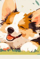 Plakat 68x101cm Beztroski Corgi