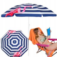 PARASOL PLAŻOWY SKŁADANY OGRODOWY ŁAMANY WBIJANY MARYNARSKI FLAMINGI 180cm