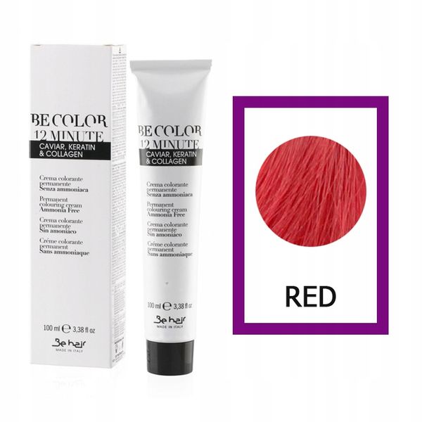 BE HAIR Be Color Farba do włosów Bez Amoniaku RED - 100ml zdjęcie 1