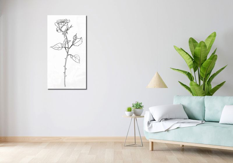 Obraz 50x100cm Kontur Róży zdjęcie 2