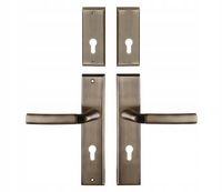 KLAMKA ZEWNĘTRZNA+SZYLD ZEUS 90MM PRAWA PATYNA