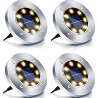 4x LAMPA SOLARNA LED OGRODOWA NAJAZDOWA GRUNTOWA DYSKI LAMPY SOLARNE MOCNE