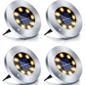 4x LAMPA SOLARNA LED OGRODOWA NAJAZDOWA GRUNTOWA DYSKI LAMPY SOLARNE MOCNE