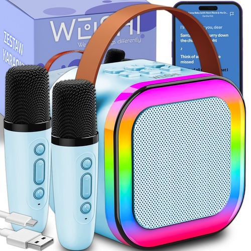 ZESTAW KARAOKE DLA DZIECI GŁOŚNIK BLUETOOTH USB LED MIKROFON 2SZT PREZENT na Arena.pl