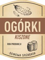 ETYKIETY na SŁOIKI OGÓRKI foliowe WODOODPORNE duży rozmiar 40 szt.