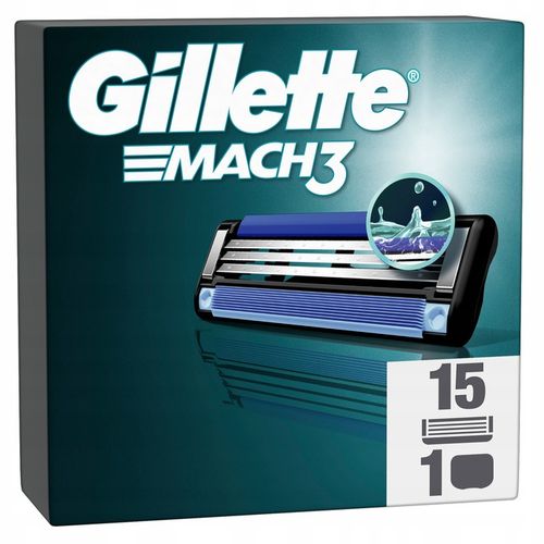 Gillette Mach3, Wkłady wymienne z 3 ostrzami do maszynki, 15 sztuk na Arena.pl