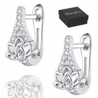 KOLCZYKI Srebrne PRÓBA 925 KOLCZYKI Srebro Angielskie Zapiecie Kwiatki