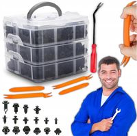 Kołki spinki klipsy samochodowe 625 szt tapicerki uniwersalne 18 rozmiarów