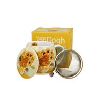 KUBEK Z ZAPARZACZEM POKRYWKĄ DUO VAN GOGH SŁONECZNIKI 430 ML
